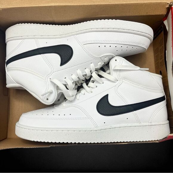 Nike Other - New Without Tags Mens Court Vision Mid NN White w/ Black Size 9